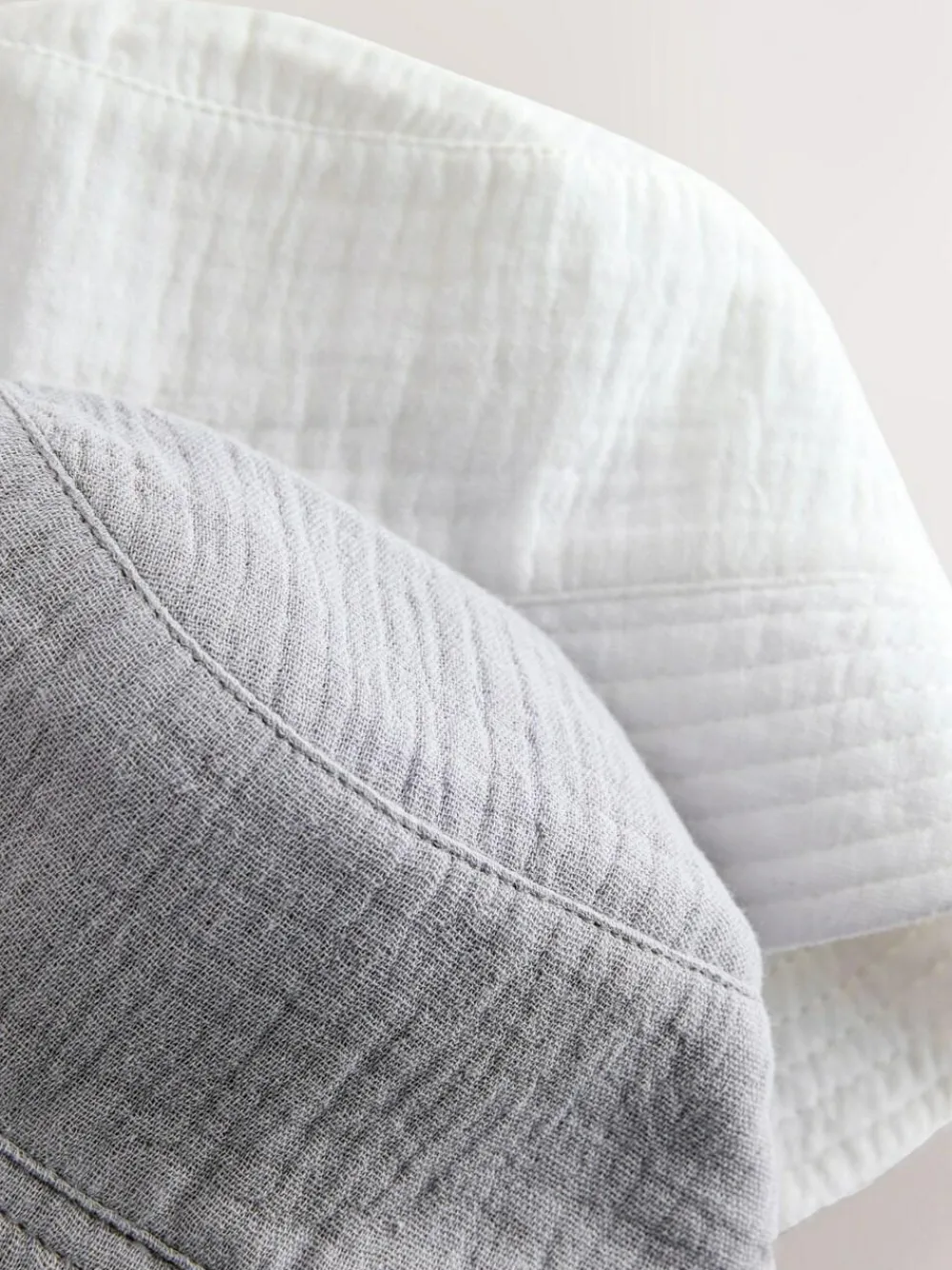 New Next Crinkle Baby Bucket Hats 2 Pack Grey And White