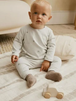New Next Grey Big Smiles Baby Top and Leggings Set (0mths-2yrs) (0mths-2yrs)