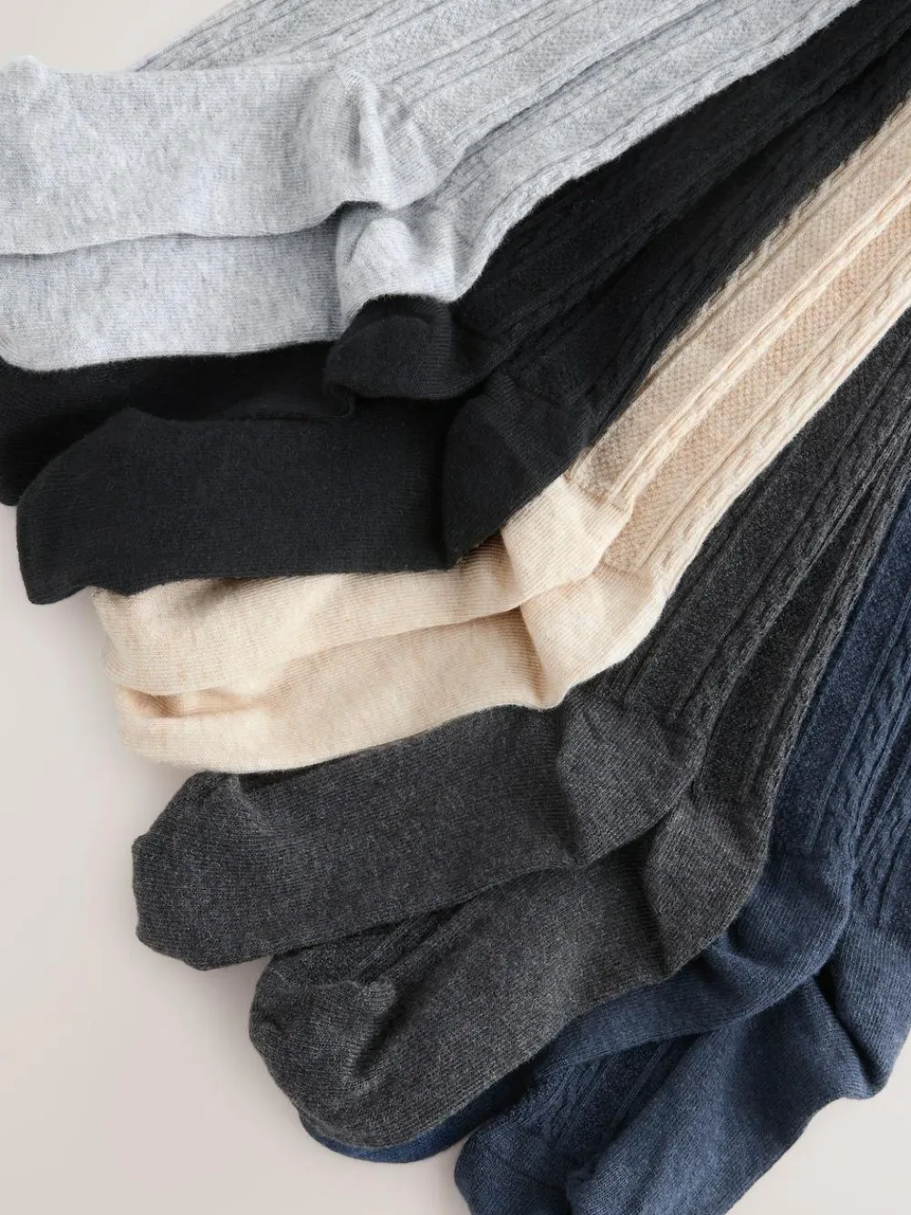 Next Cotton Rich Cable Tights 5 Pack^ Socks & Tights|Socks & Tights