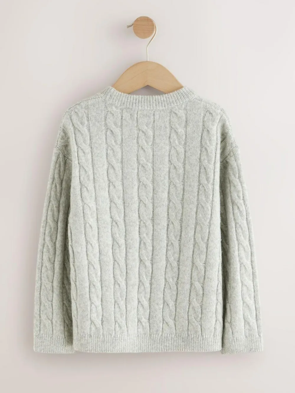 Next Grey Cable Knit Crew Neck Jumper (3-16yrs)