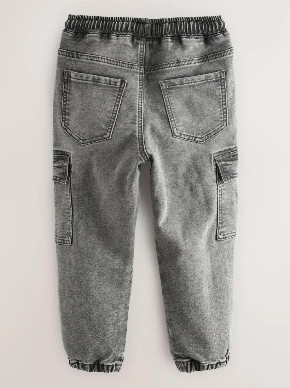New Next Cargo Jeans With Elasticated Waist (3-16yrs) Grey