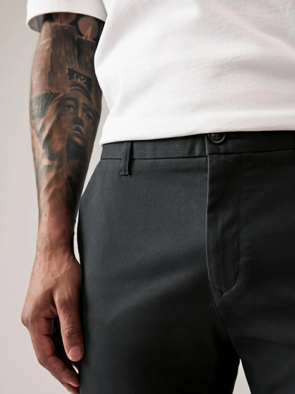 Best Next Grey Charcoal Slim Fit Stretch Chinos Trousers