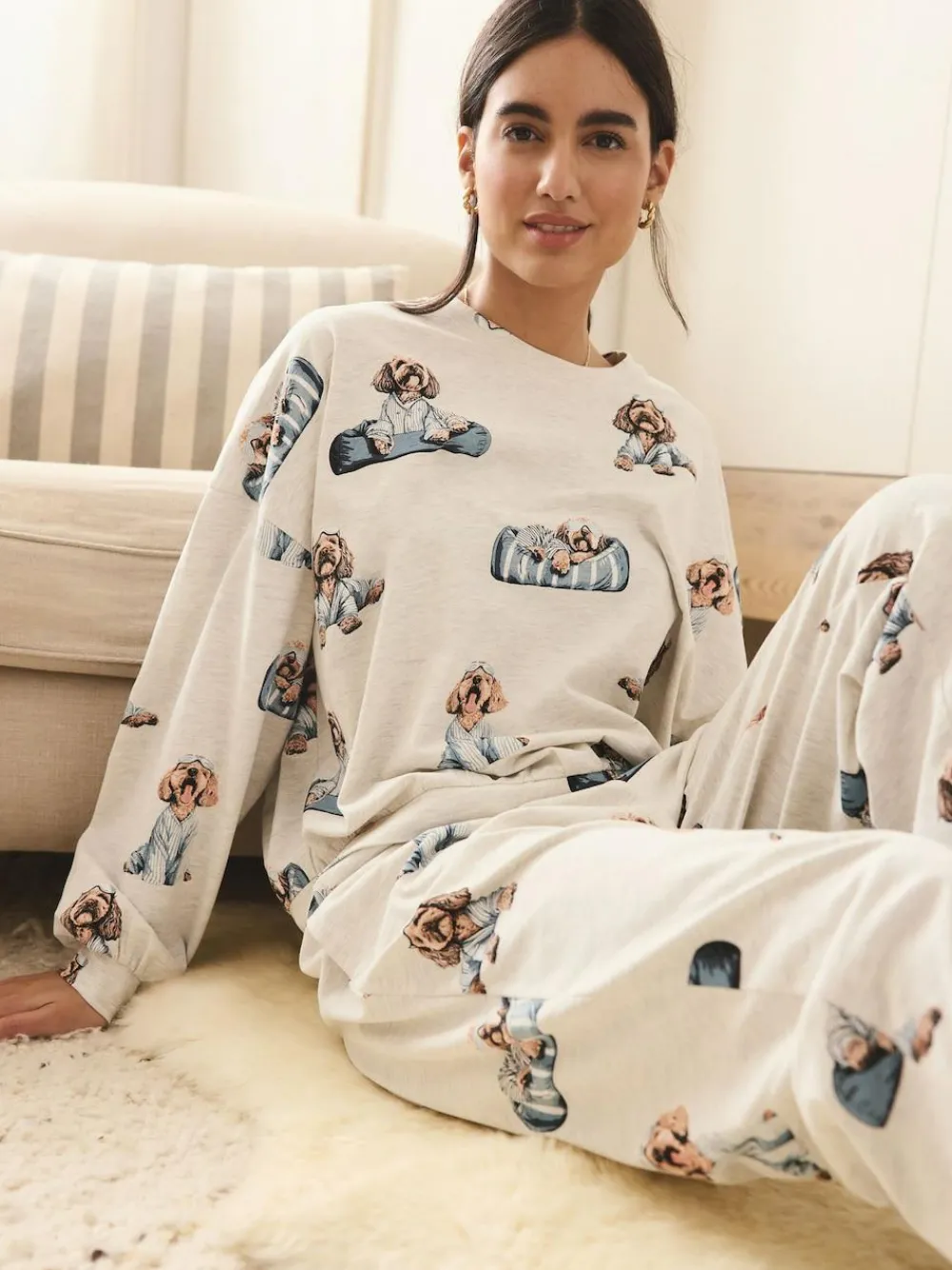 Clearance Next Grey Charlie The Cockapoo Long Sleeve Pyjamas