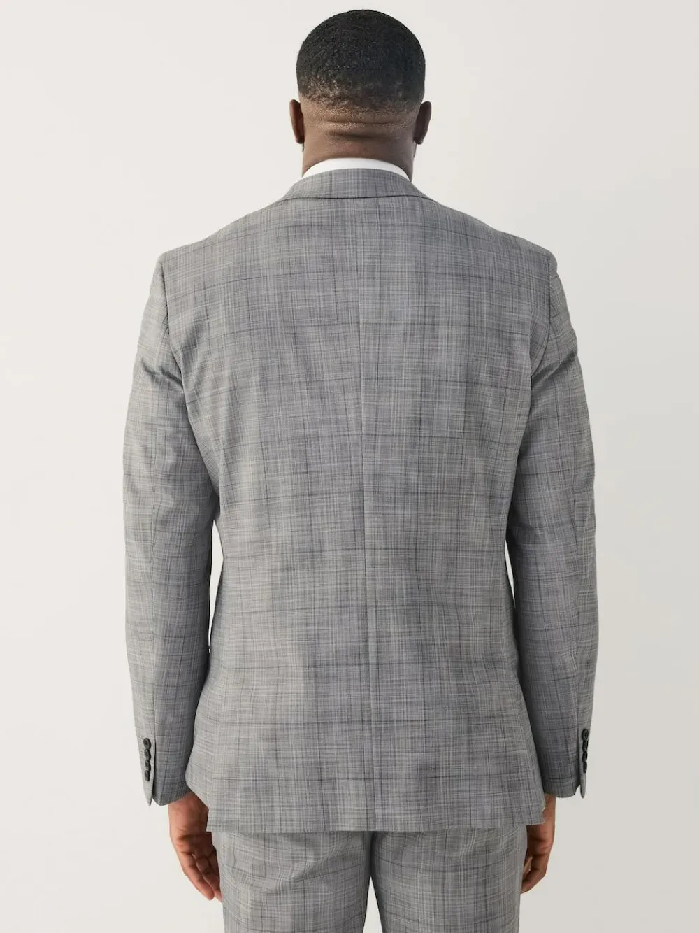 Next Grey Check Muscle Fit Motionflex Stretch Suit Jacket^ Grey Suits