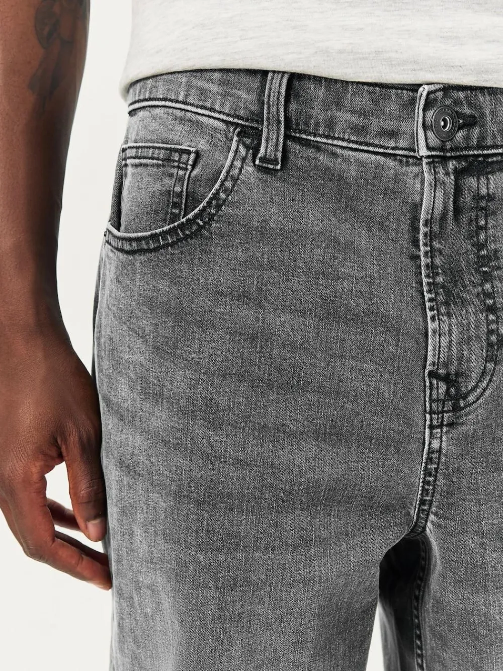 Next Grey Classic Stretch Relaxed Fit Jeans