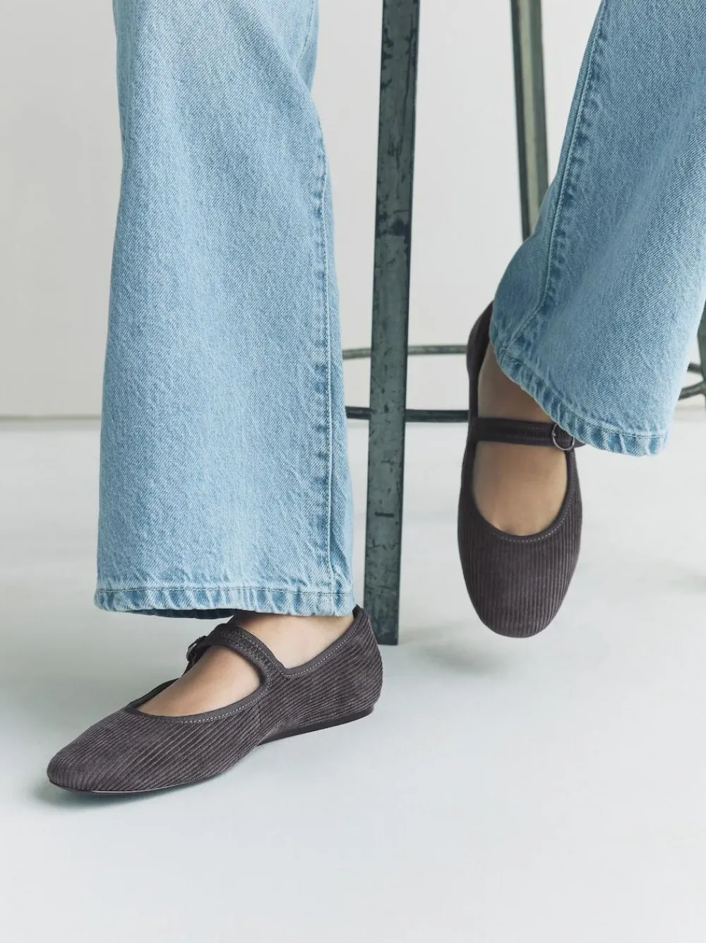 Discount Next Forever Comfort Round Toe Buckle Detail Mary Jane Shoes Grey Cord