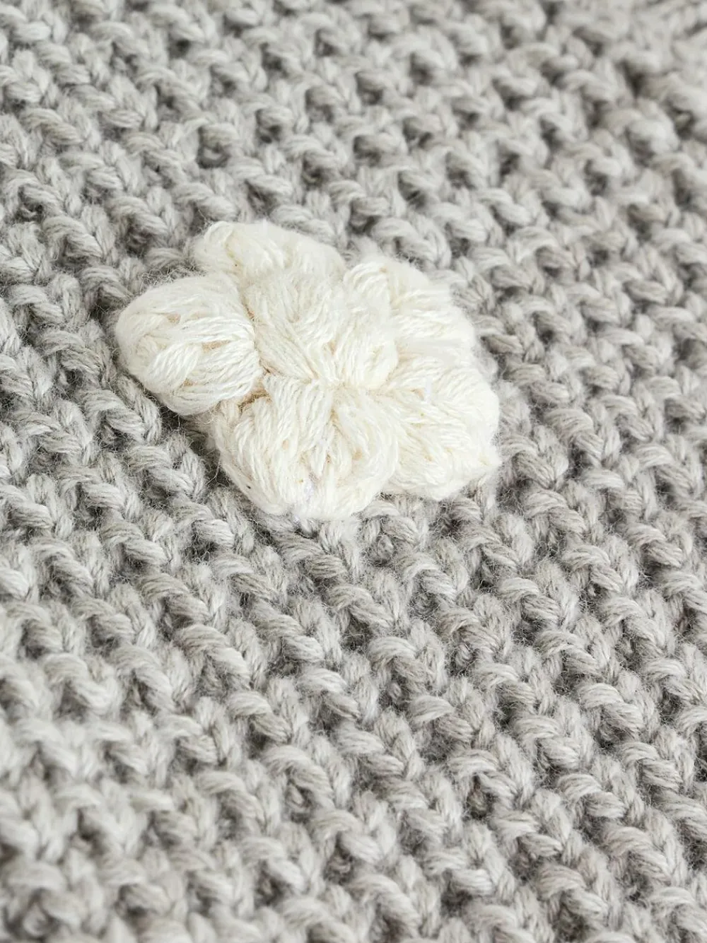 Next Baby Knitted Cardigan (0mths-3yrs) Grey Crochet Flowers
