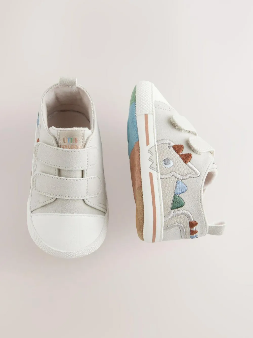 Outlet Next Grey Dino Touch Fastening Baby Trainers (0-2mths)