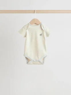 Next Grey Dinosaur Short Sleeve Baby Bodysuits 5 Pack^BOY Bodysuits & Vests|Vests