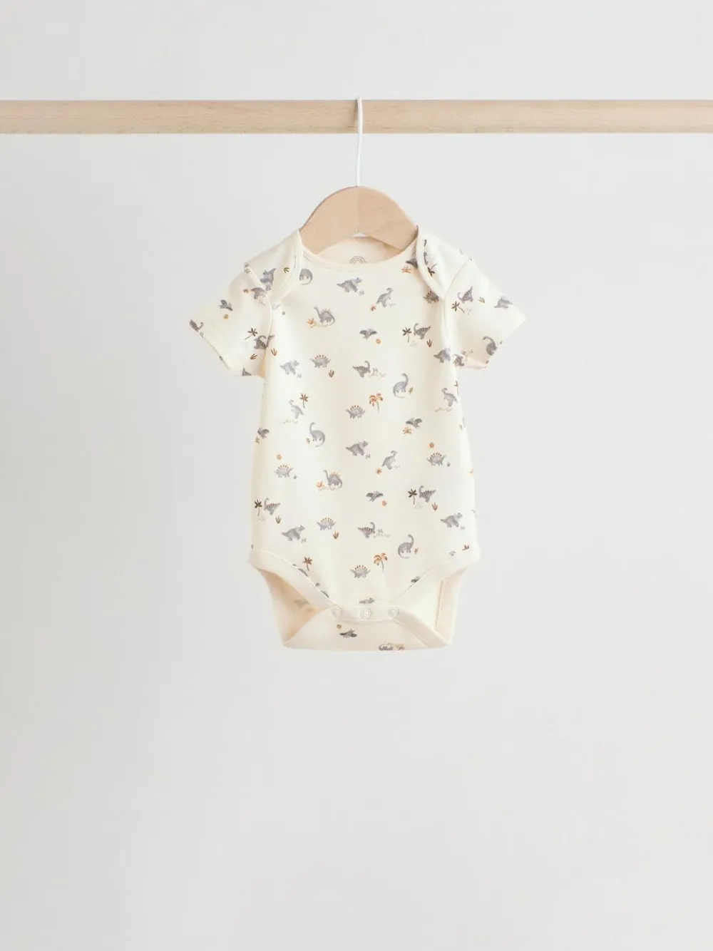 Next Grey Dinosaur Short Sleeve Baby Bodysuits 5 Pack^BOY Bodysuits & Vests|Vests