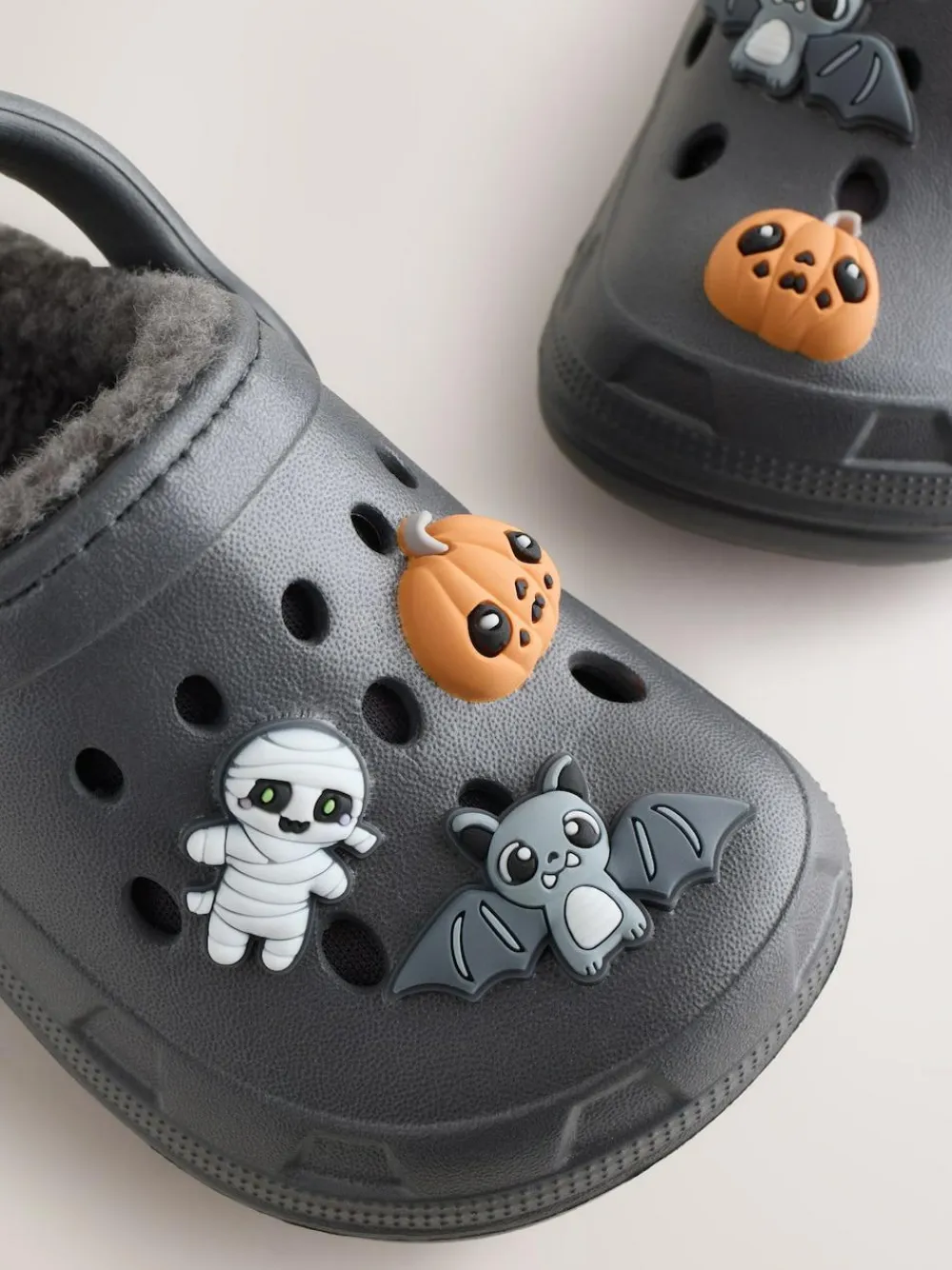 New Next Grey Halloween Warm Lined Slipper Clogs