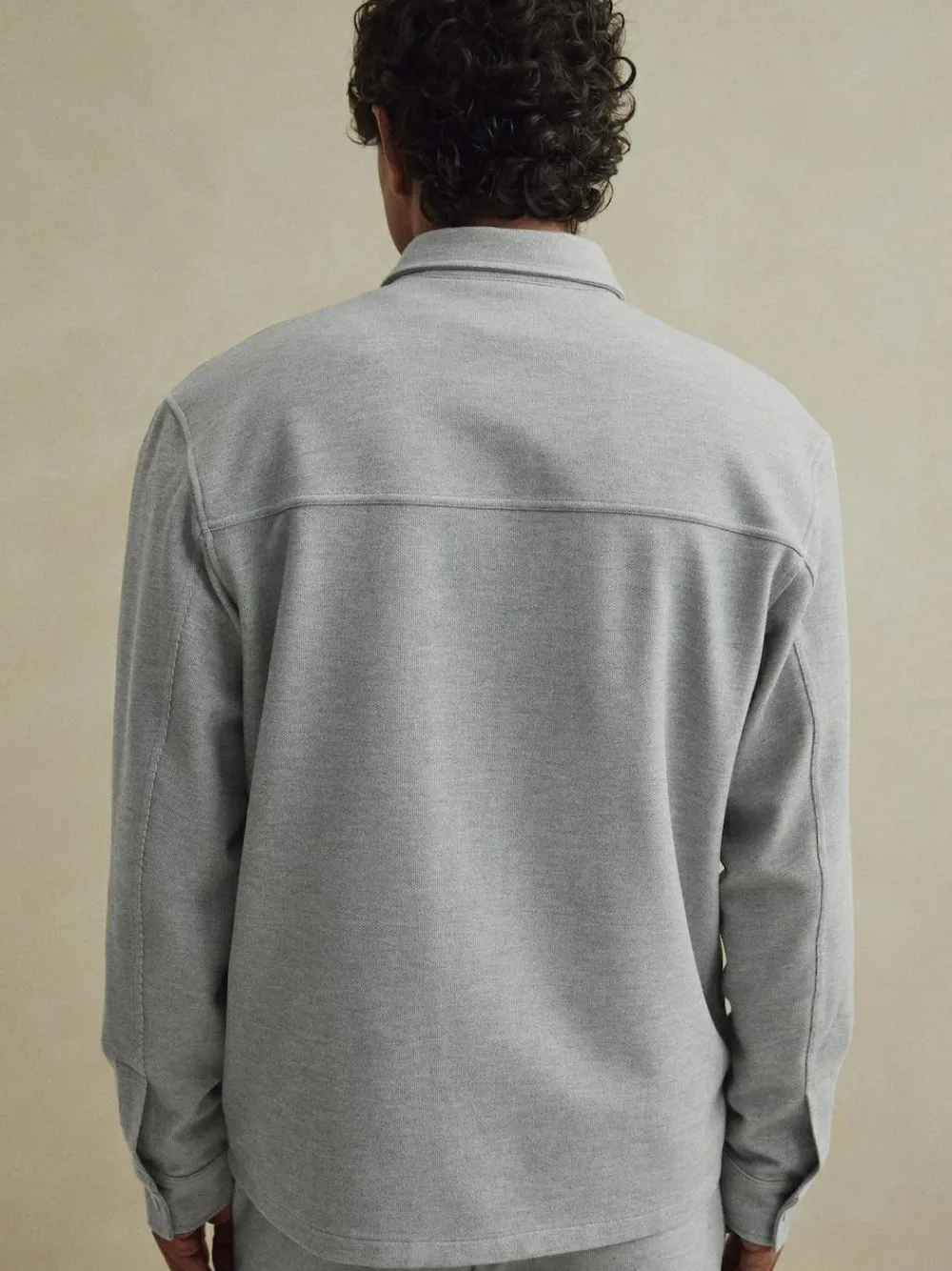 Next Grey Jersey Twill Popper Shacket^ Shirts|Occasionwear
