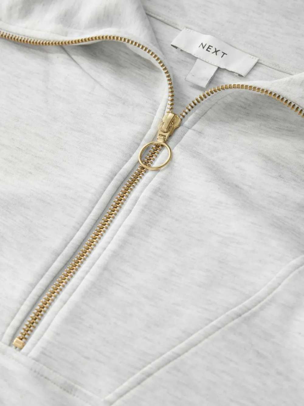 New Next Half Zip Jersey Sweatshirt Grey Marl