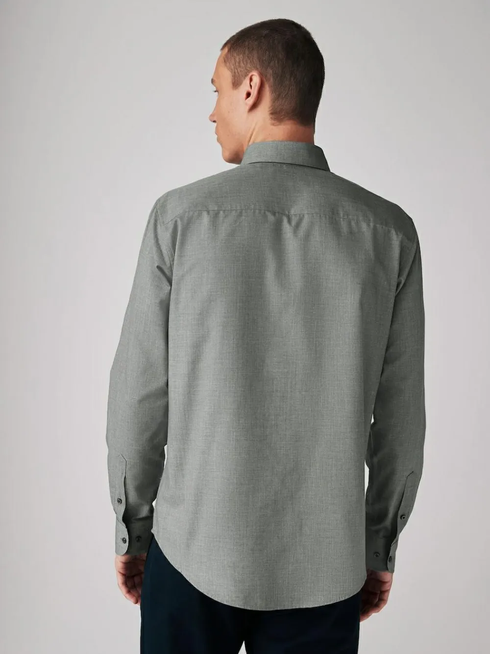 Next Grey Marl Regular Fit Button Down Easy Iron Oxford Shirt^ Shirts|Occasionwear