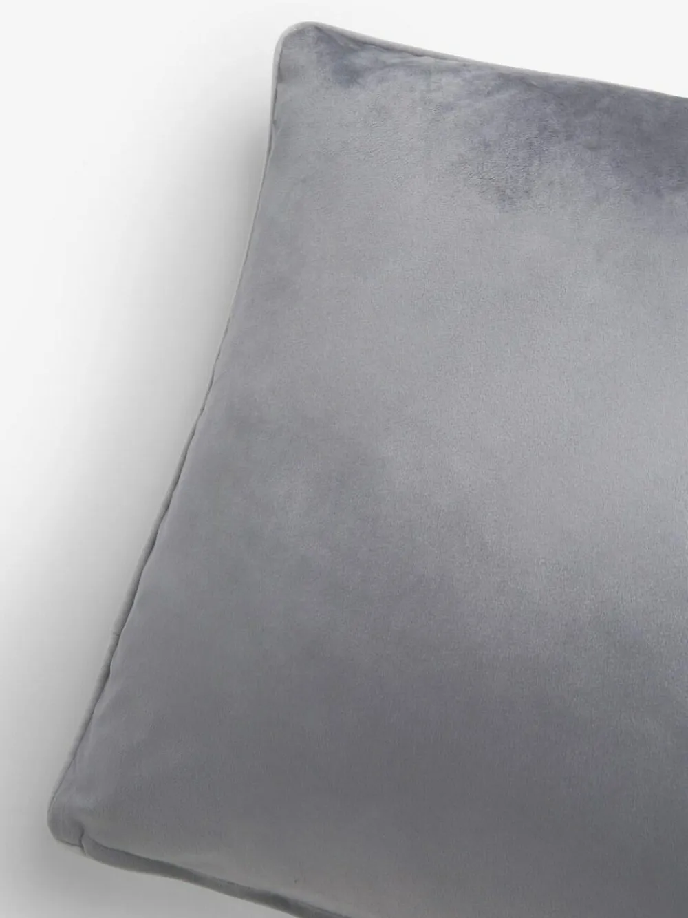 Next Grey Matte Velvet Contrast Pipe 50 x 50cm Cushion^ Cushions & Throws