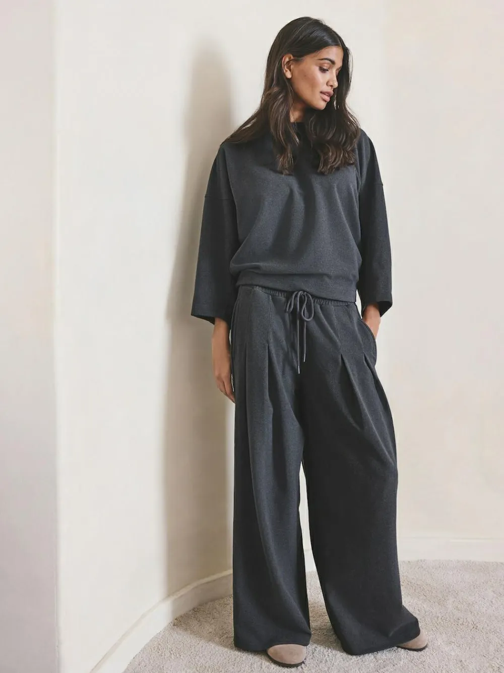 Next Grey N.Premium Brushed Wide Sweatshirt^Women Hoodies & Sweatshirts