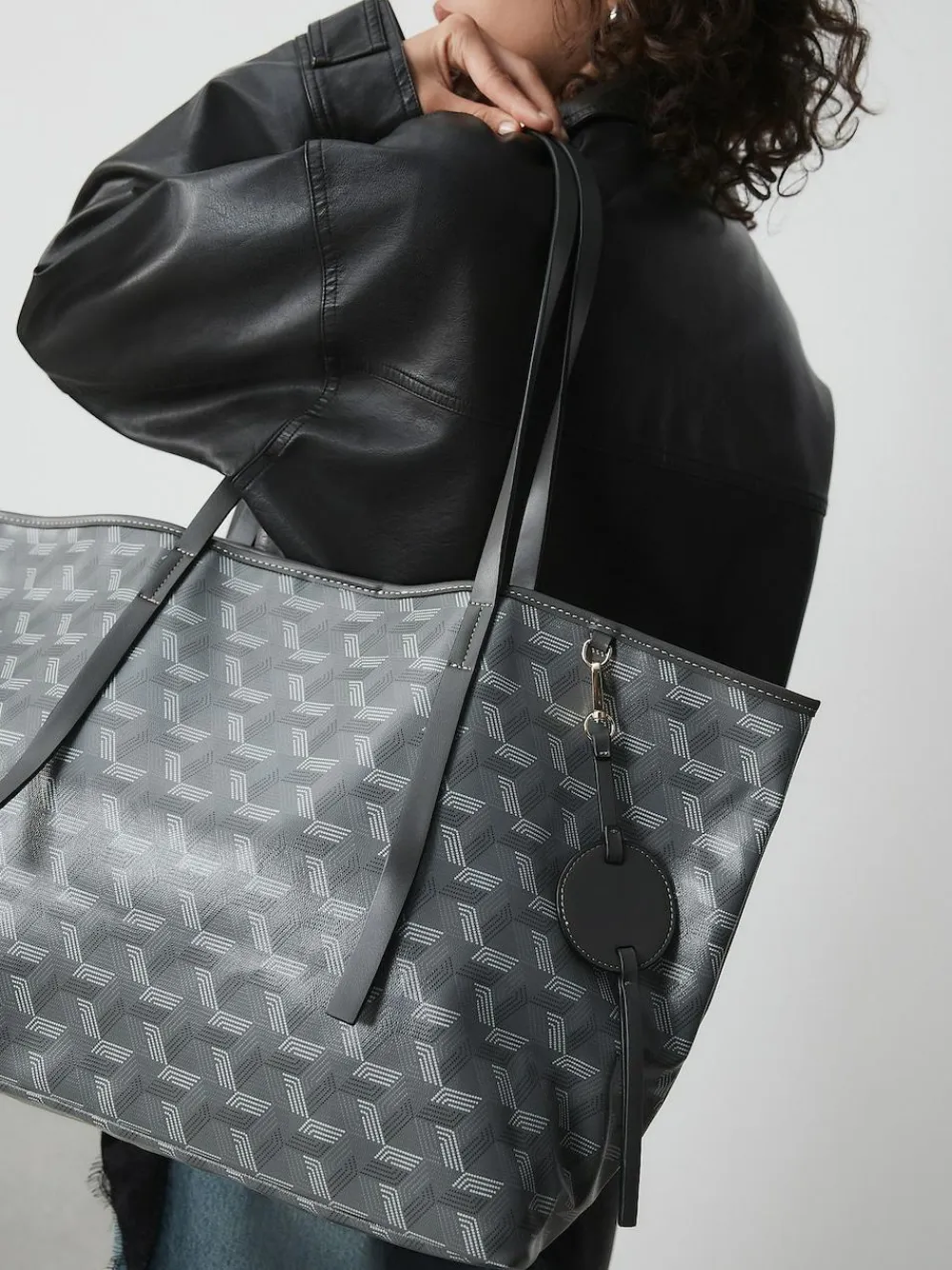Next Grey Printed Shoulder Bag^Women Bags