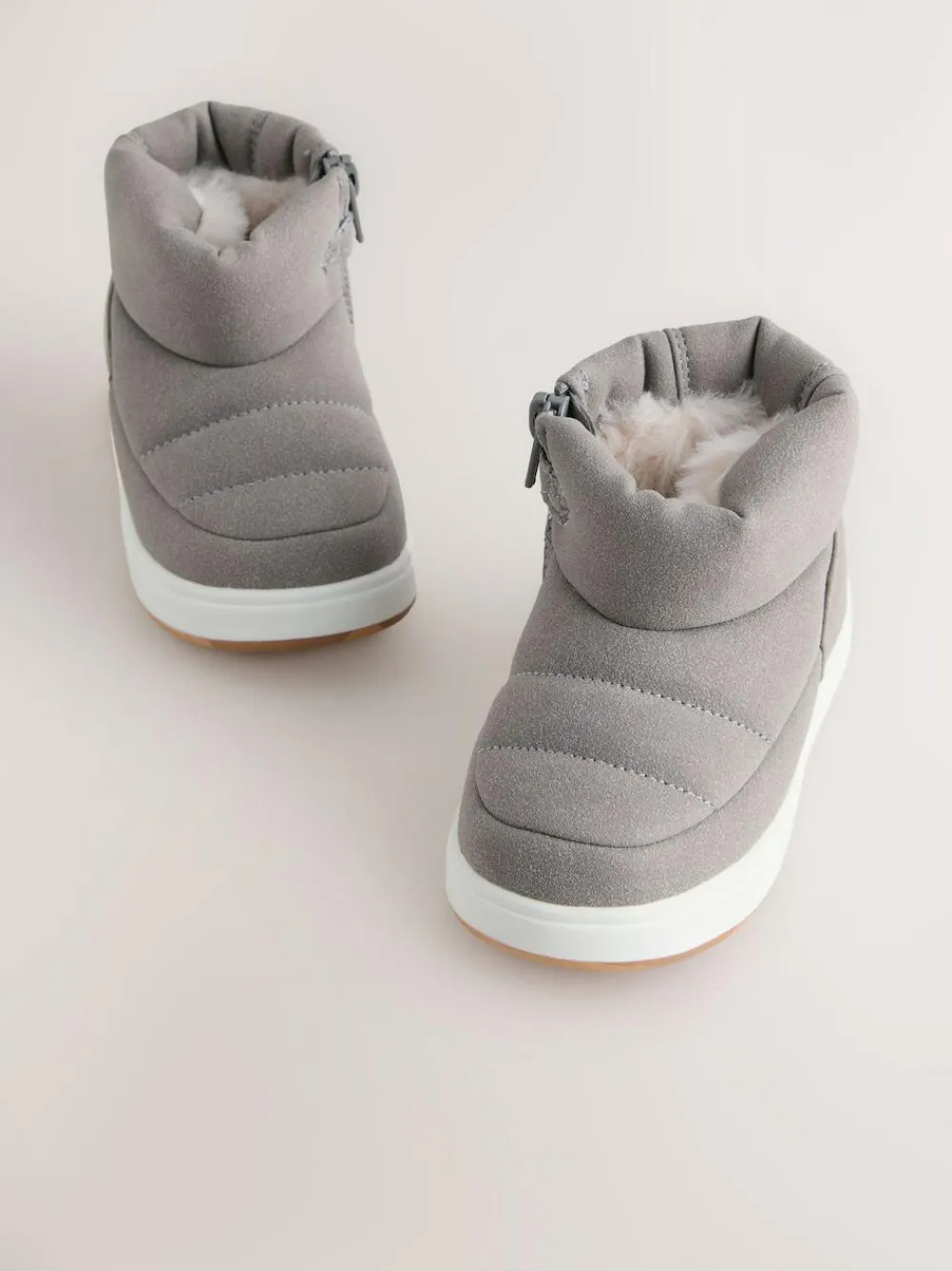 New Next Quilted Pull On Boots Grey