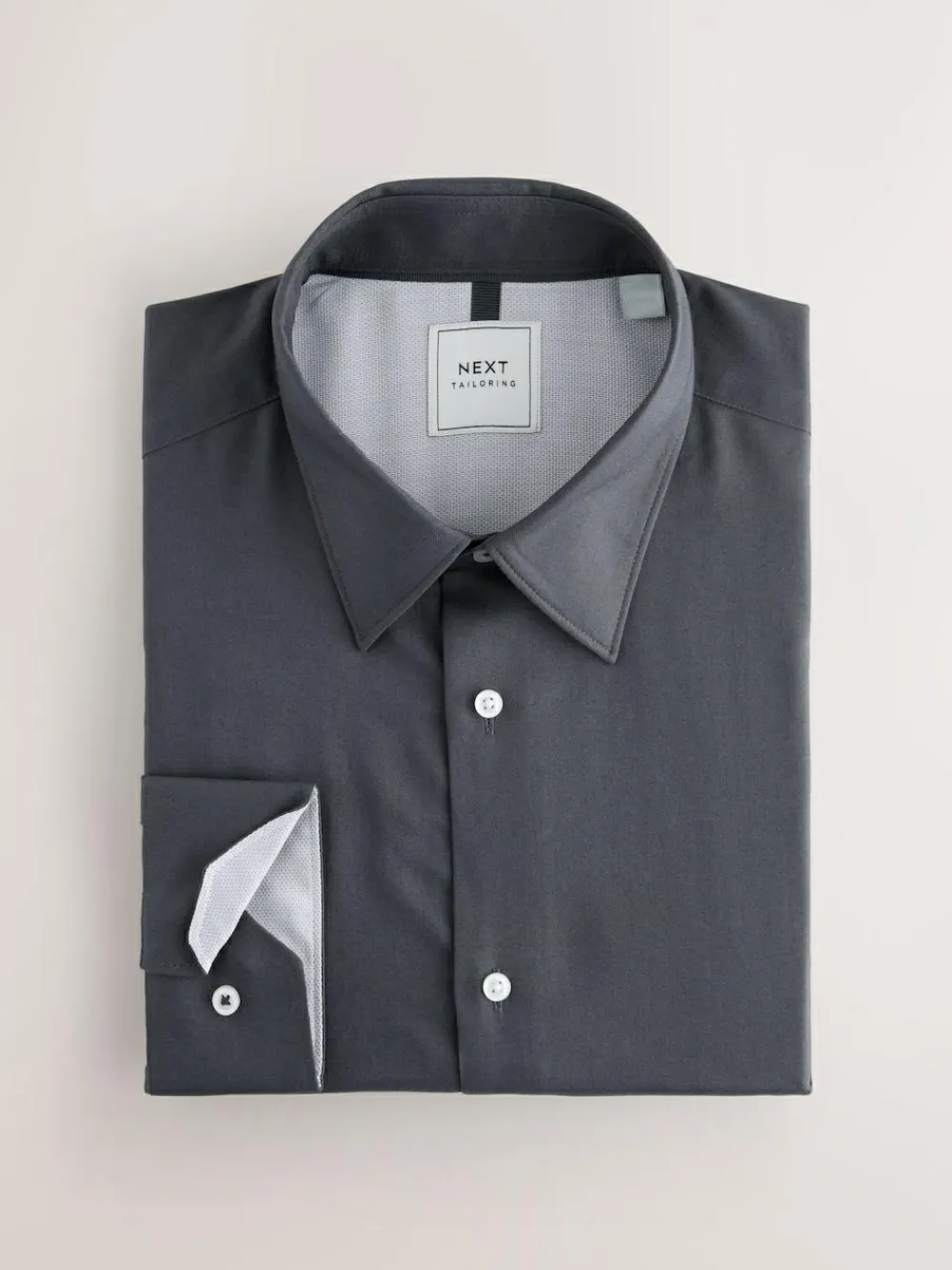 Discount Next Regular Fit Easy Care Single Cuff Smart Shirts 3 Pack Grey