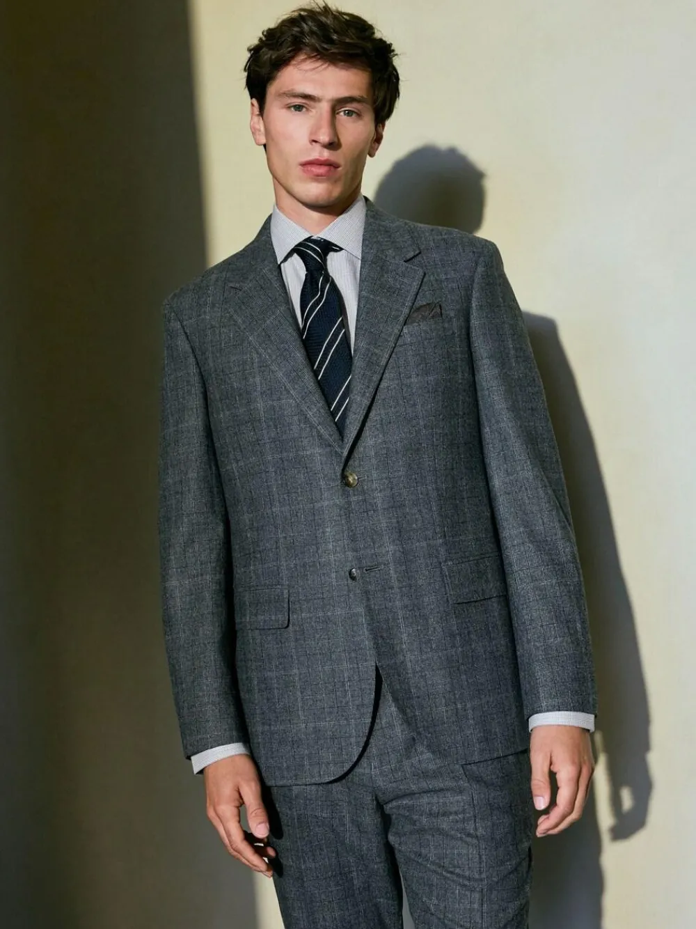 Clearance Next Grey Regular Fit Signature Reda Italian Wool Fabric Check Suit Jacket
