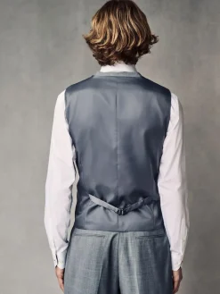 Best Next Regular Fit Wool Blend Motionflex Waistcoat Grey