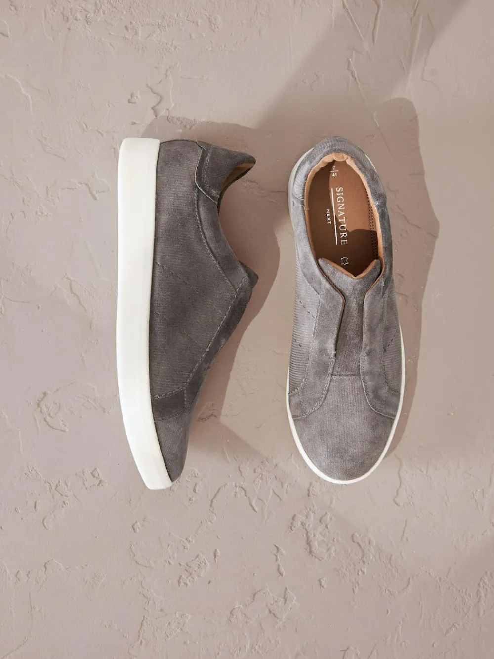 Next Signature Premium Leather Laceless Slip-On Trainers^Women Sneakers