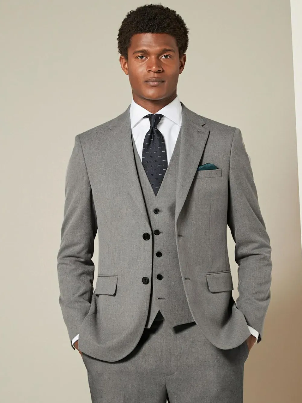 Next Grey Slim Fit Textured Suit Jacket^ Grey Suits|Blazers & Formal Jackets