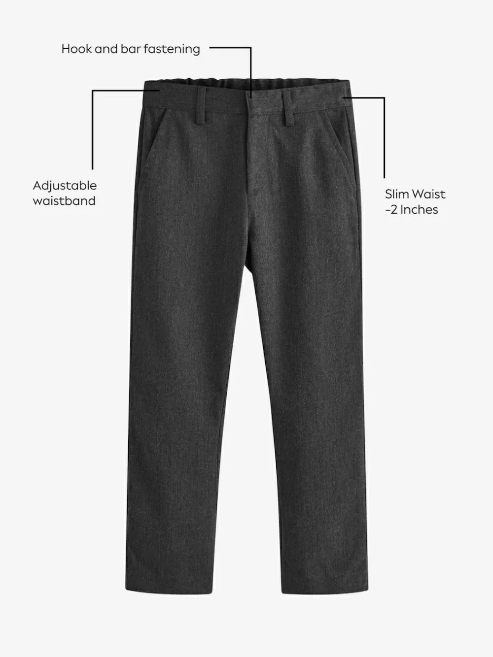 Next Slim Waist Straight Leg School Trousers (3-17yrs)^BOY Joggers|Tznius Pants