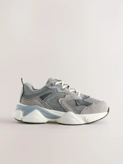 Sale Next Standard Fit (F) Lace Up Trainers Grey