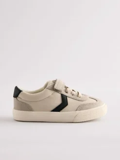 Next Grey Standard Fit (F) Touch Fastening Elastic Lace Trainers^BOY Sneakers|Sneakers