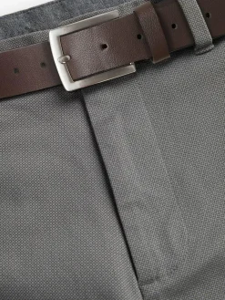 Next Straight Fit Printed Belted Soft Touch Chino Trousers^ Pants & Chinos