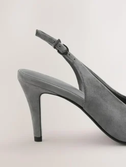 Next Forever Comfort® Leather Pointed Cutout Bow Slingback Heels^Women Heels