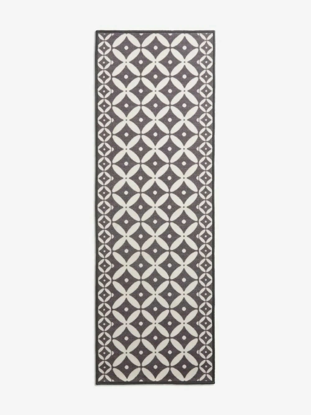 Next Grey Washable Tile Runner^ Rugs & Runners
