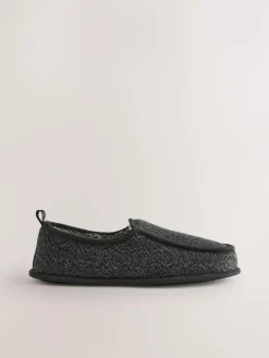Clearance Next Wide Fit Closed Back Slippers Grey