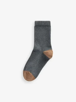 Discount Next Cotton Rich Socks 10 Pack Grey with Contrast Heel and Toe