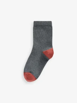Discount Next Cotton Rich Socks 10 Pack Grey with Contrast Heel and Toe