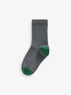 Discount Next Cotton Rich Socks 10 Pack Grey with Contrast Heel and Toe