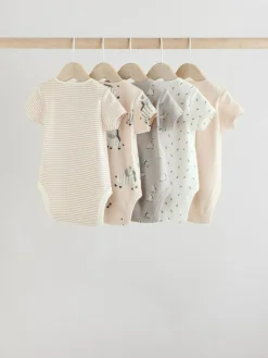 Discount Next Grey Zebra Baby Short Sleeve Bodysuits 100% Cotton 5 Pack