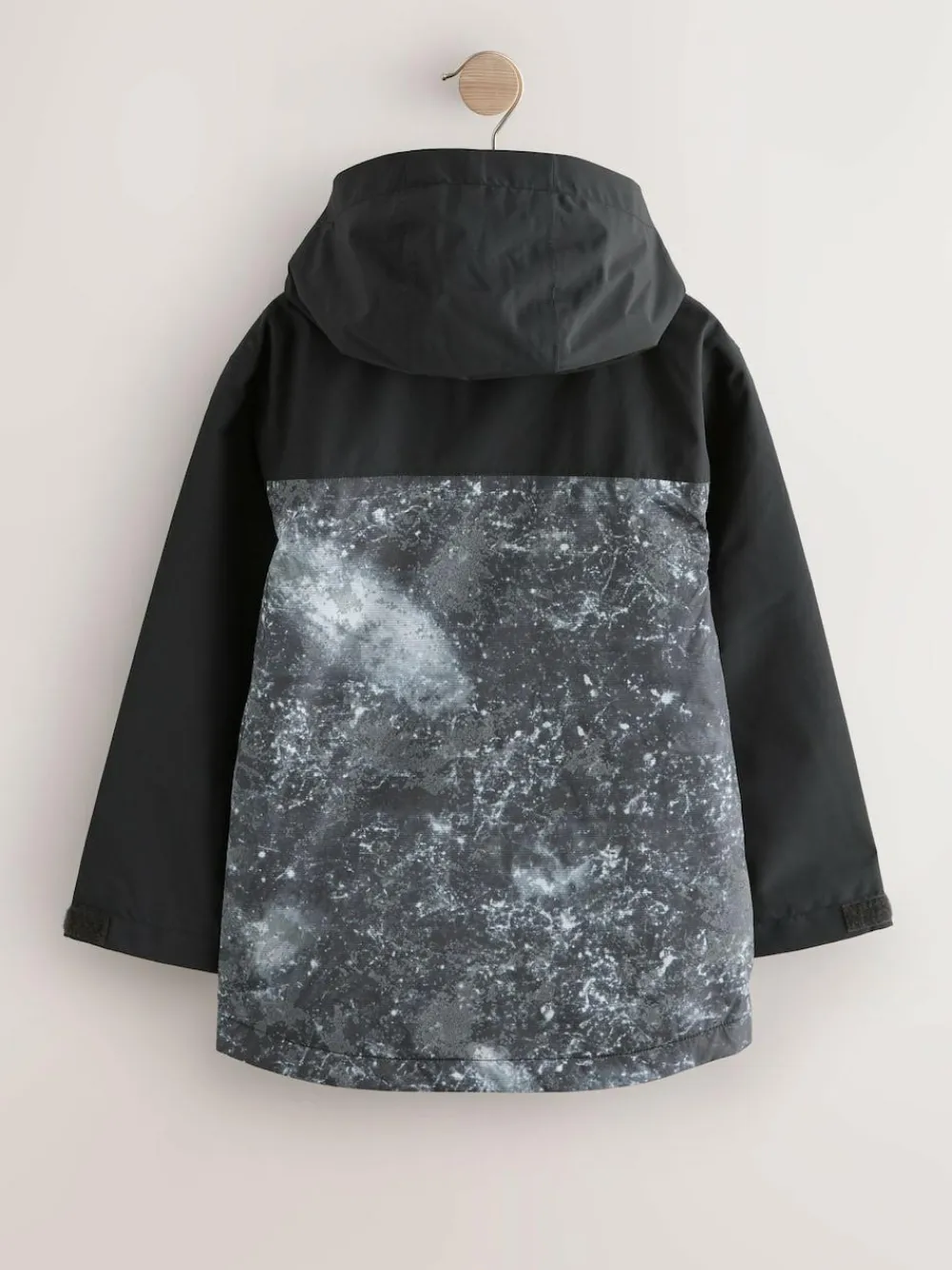 Best Next Grey/Black Waterproof Fleece Lined Hooded Jacket (3-16yrs)