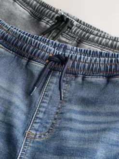 Outlet Next Grey/Blue Cargo Jeans With Elasticated Waists Jeans 2 Pack (3-16yrs)
