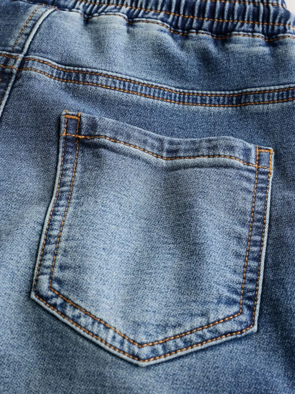 Outlet Next Grey/Blue Cargo Jeans With Elasticated Waists Jeans 2 Pack (3-16yrs)
