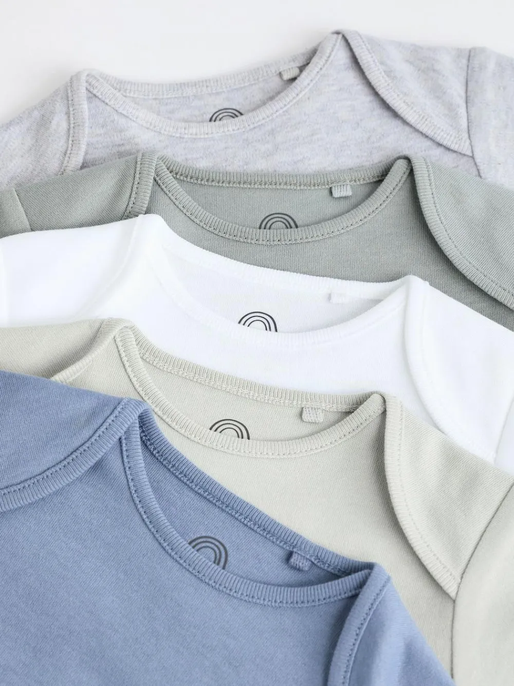 Next Grey/White Short Sleeve Bodysuits 5 Pack^BOY Bodysuits & Vests|Vests