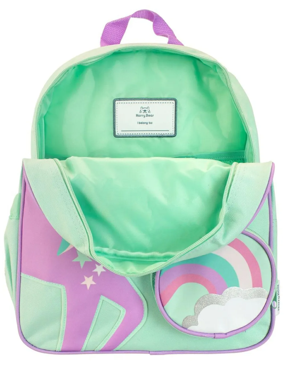 Best Harry Bear Green Unicorn Animal Print Backpack