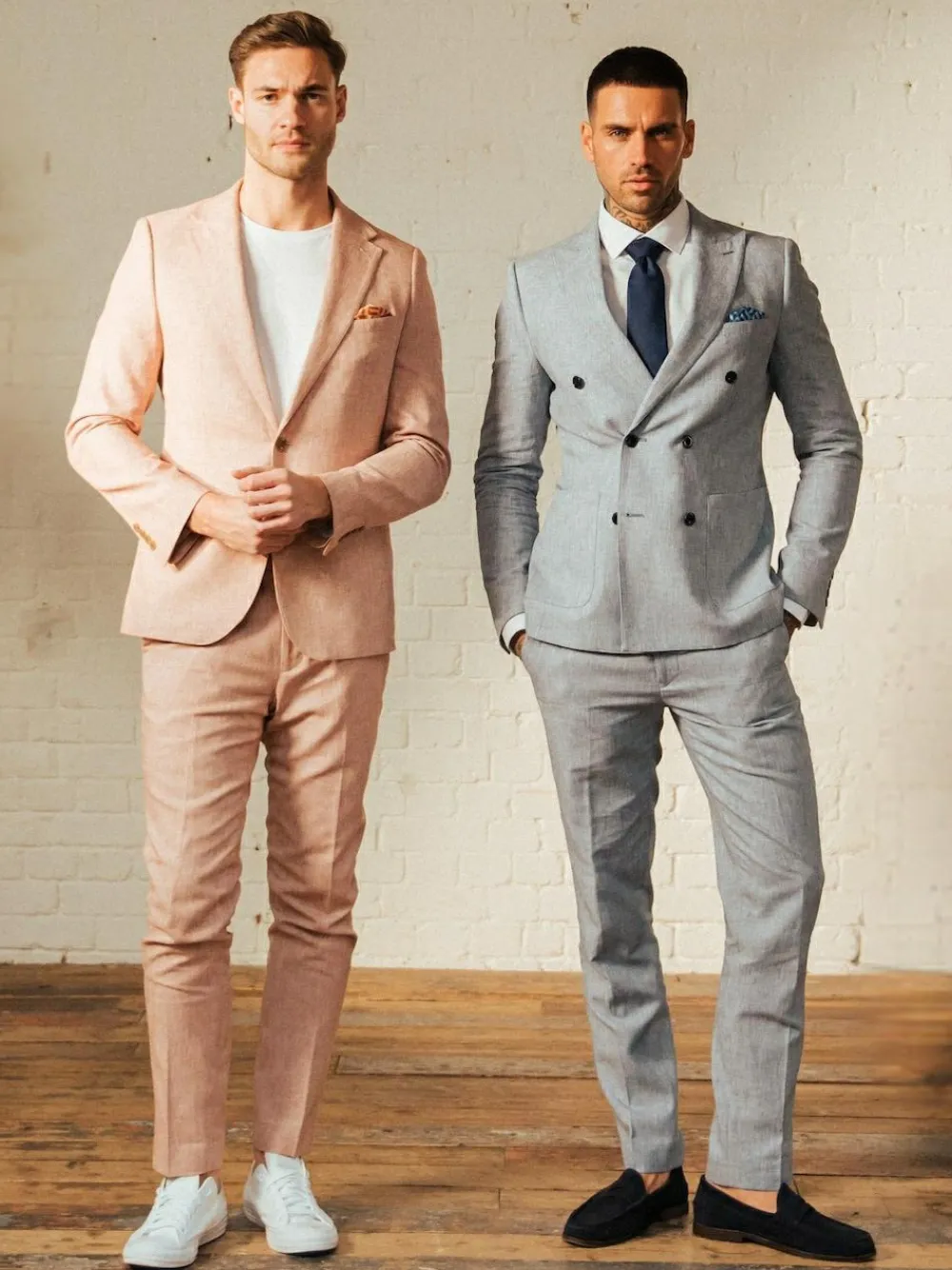 Harry Brown Giacomo Cotton Linen Double Breasted Suit Jacket^ Blue Suits|Suits & Tuxedos