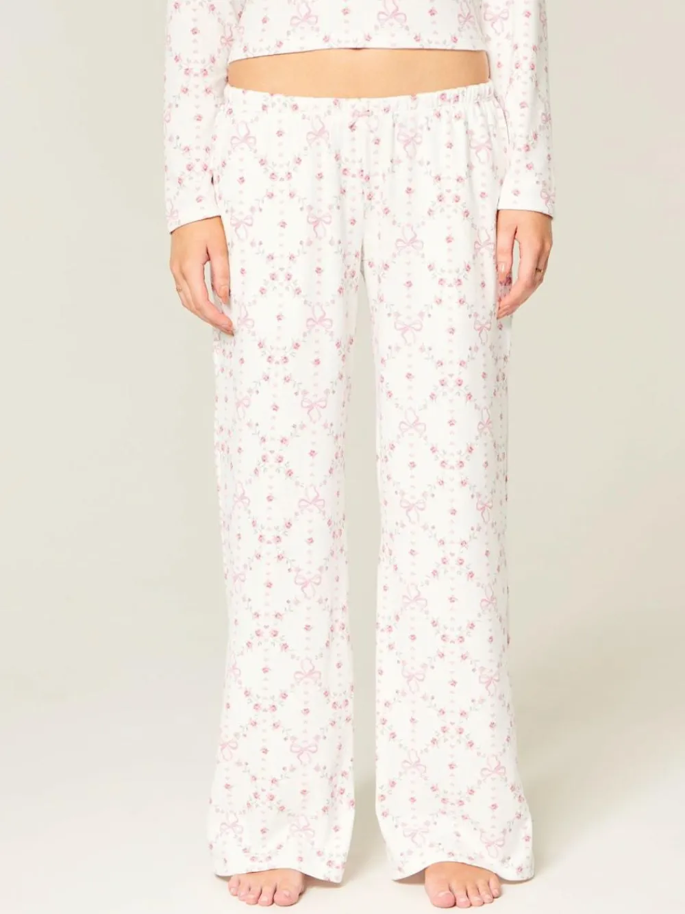 Best Hollister Cosy Wide leg White Pyjamas Bottoms