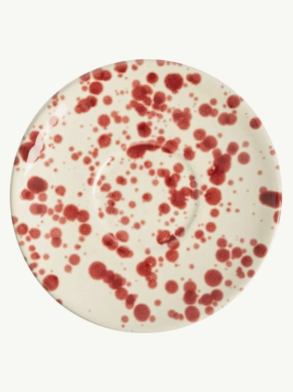New Hot Pottery Set of 4 Splatter Espresso Set Cranberry