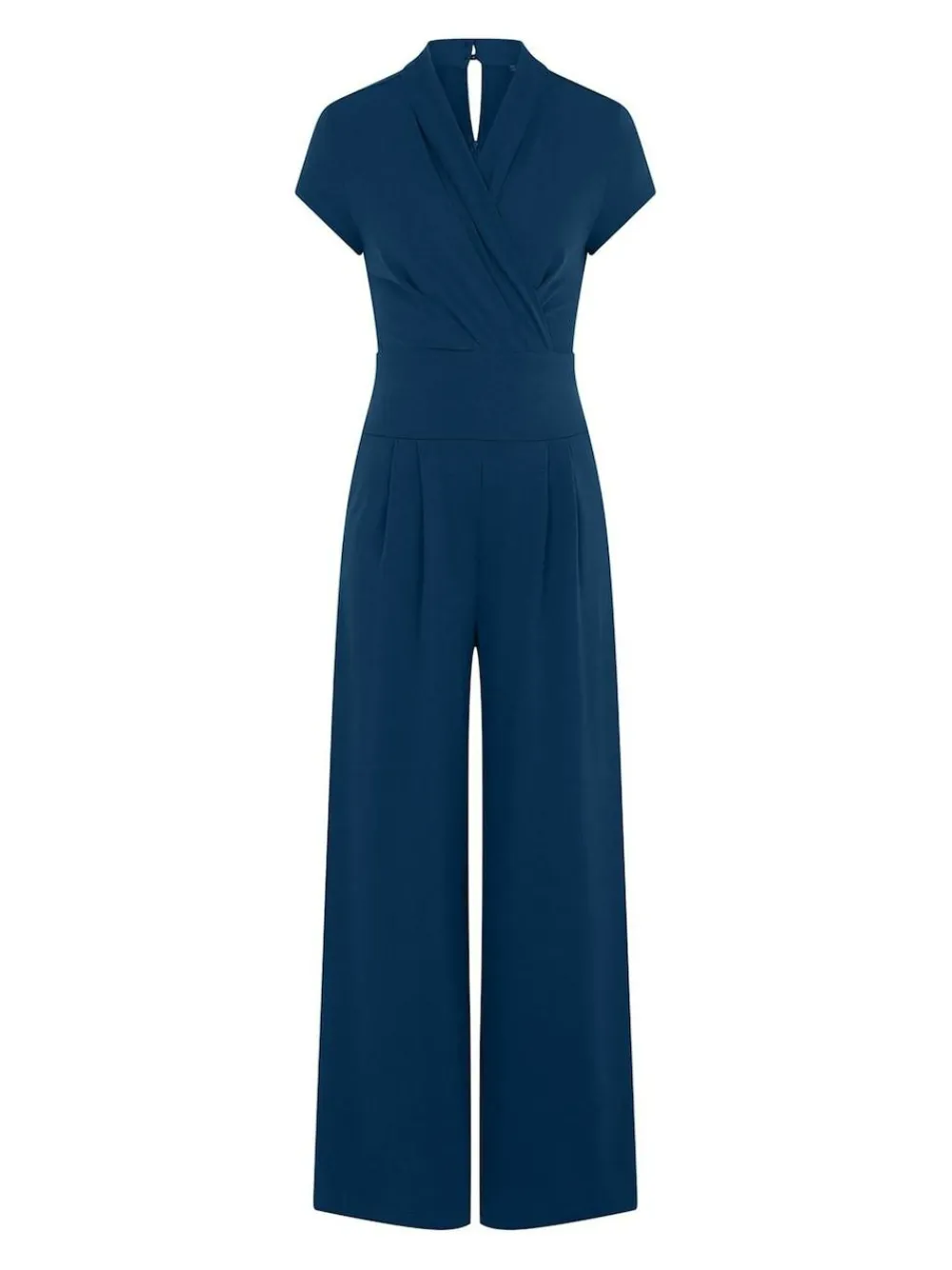 Hot Squash HotSquash Teal Blue Cap Sleeved Wide Leg Jumpsuit^Women Jumpsuits & Playsuits