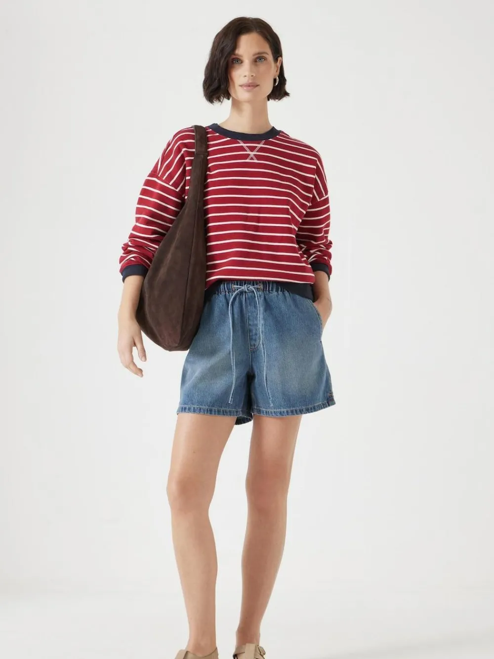 Best Hush Betty Pull On Denim Shorts Blue