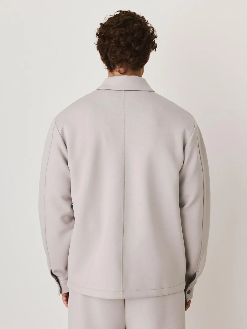 Best Next N. Premium Soft Touch Scuba Zip Through Shacket Ice Grey