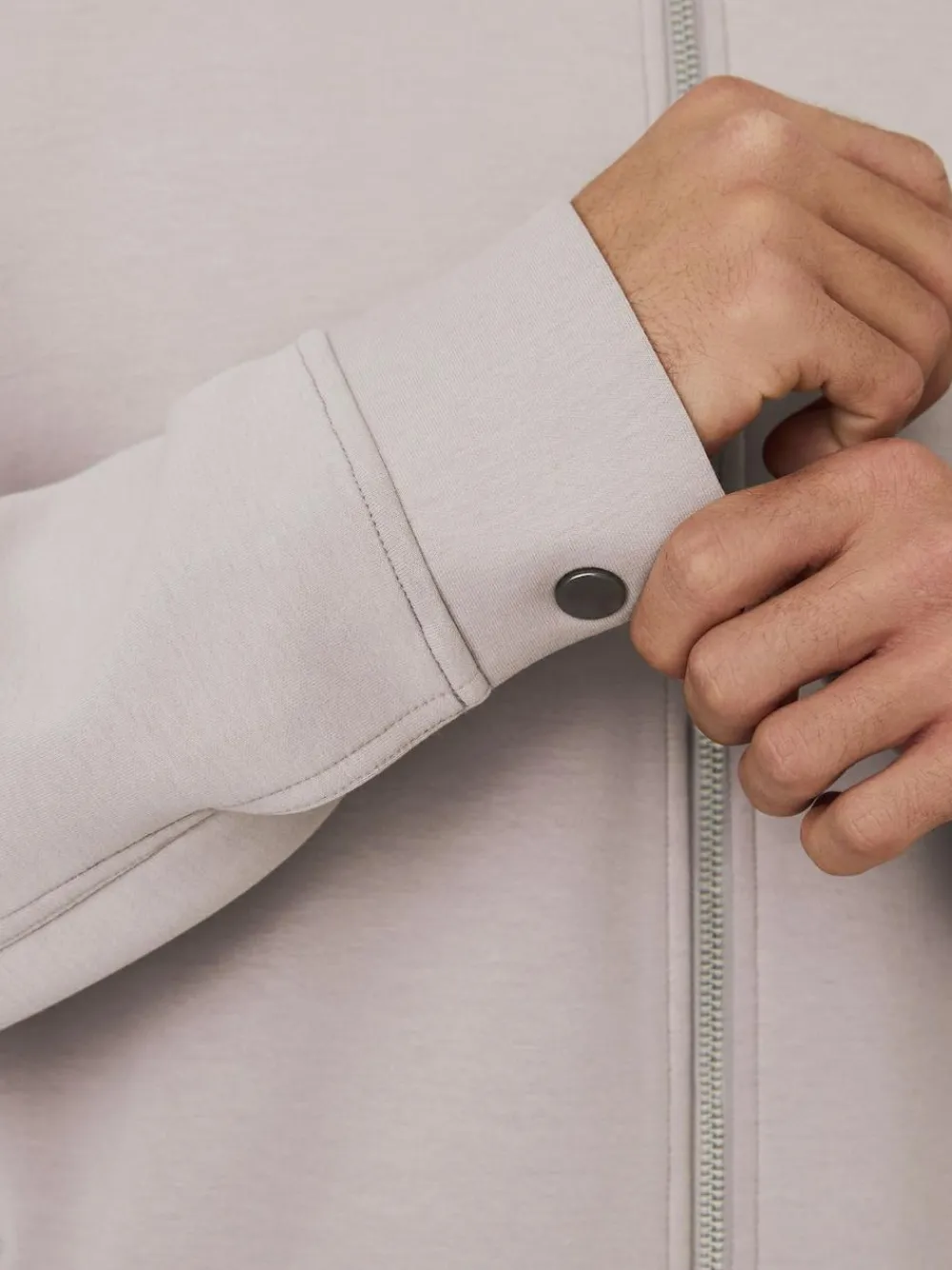 Best Next N. Premium Soft Touch Scuba Zip Through Shacket Ice Grey